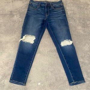 American Eagle Outfitters Next Level Stretch Jeggings Dark Wash 6 X-Short